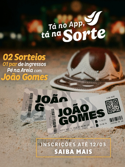 Sorteio no app - Show joão Gomes